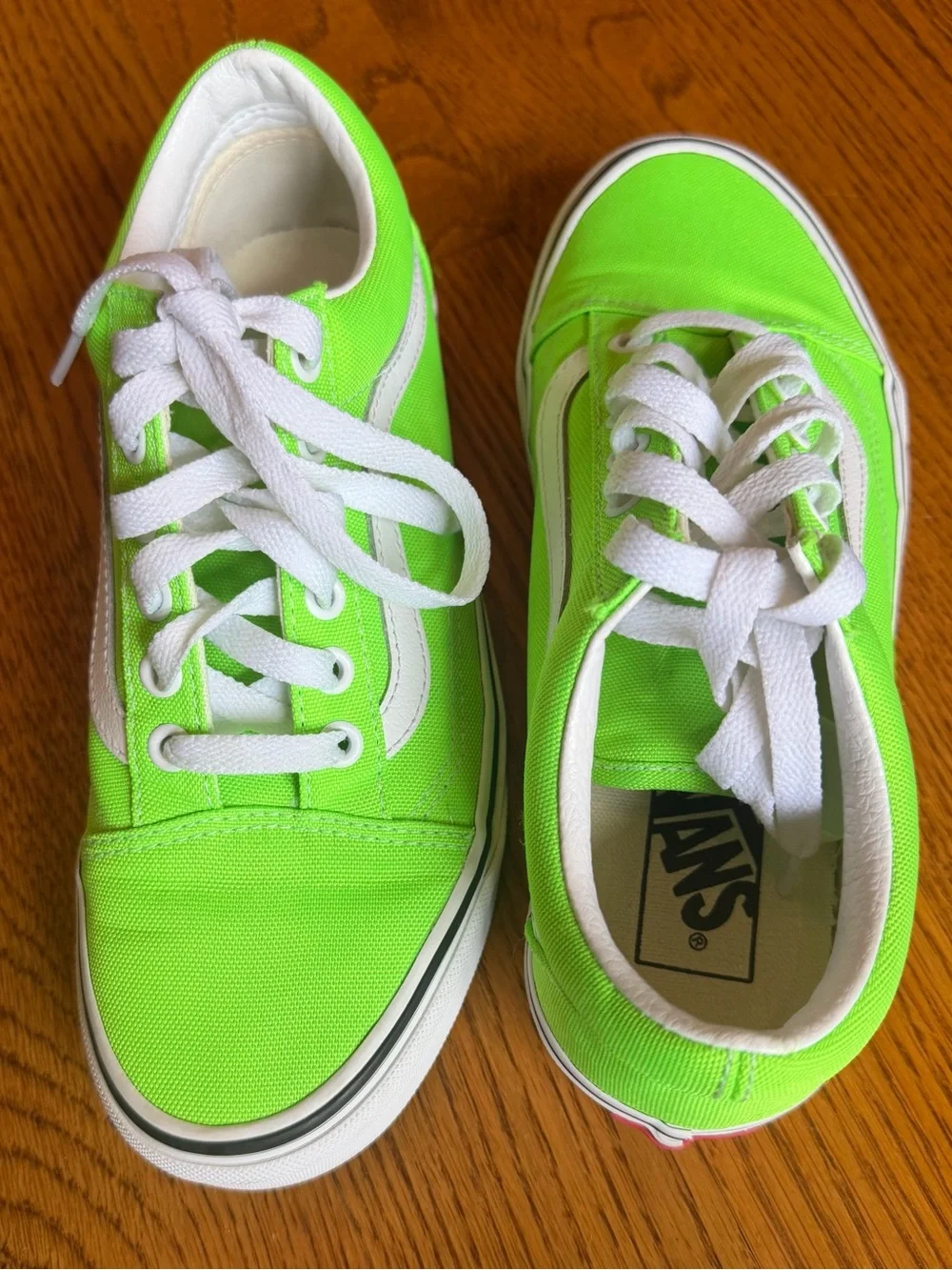 Vans Old Skool Neon Gecko Green Low Top Sneakers Women’s 7, Men’s 5.5 - Picture 6 of 14